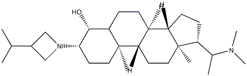 20-Dimethylamino-3β-(3-isopropyl-1-azetidinyl)pregnan-4β-ol 结构式