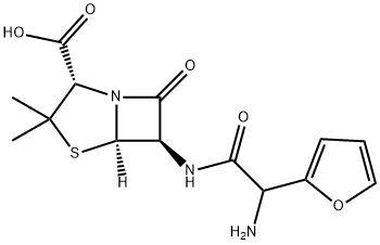 6α-[[Amino(furan-2-yl)acetyl]amino]penicillanic acid 结构式