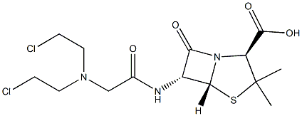 6α-[[[Bis(2-chloroethyl)amino]acetyl]amino]penicillanic acid 结构式