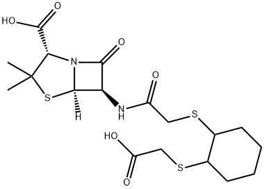 6α-[[[[2-[(Carboxymethyl)thio]cyclohexyl]thio]acetyl]amino]penicillanic acid 结构式