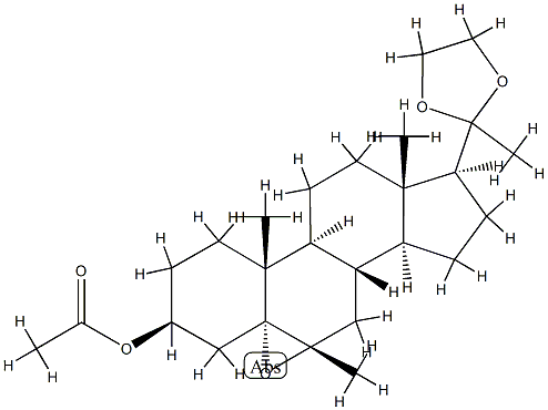 3β-(Acetyloxy)-5,6α-epoxy-6β-methyl-5α-pregnan-20-one ethylene acetal 结构式