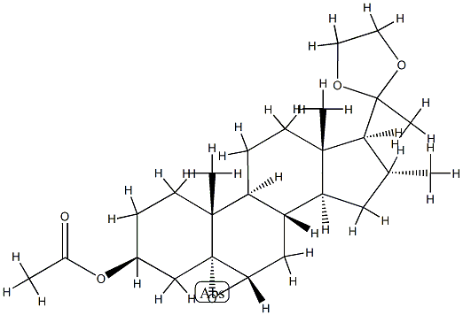 3β-(Acetyloxy)-5,6α-epoxy-16α-methyl-5α-pregnan-20-one ethylene acetal 结构式