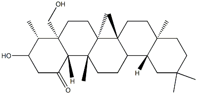 3,24-Dihydroxy-D:A-friedooleanan-1-one 结构式