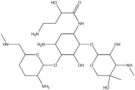 N(1)-(4-amino-2-hydroxy-1-oxobutyl)sagamicin 结构式