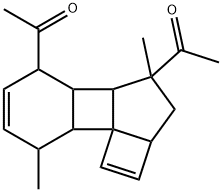 1,1'-[2a,3,4,4a,4b,5,8,8a-Octahydro-4,8-dimethylcyclobuta[1',5']cyclopenta[1',2':3,4]cyclobuta[1,2]benzene-4,5-diyl]bisethanone 结构式