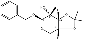 苄基 2-C-甲基-3,4-O-(1-甲基亚乙基)-BETA-D-吡喃核糖苷 结构式