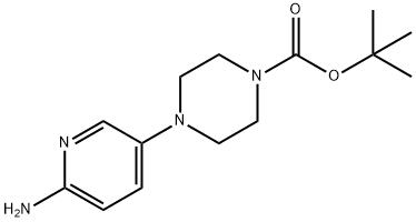 4-(6-氨基吡啶-3-基)哌嗪-1-羧酸叔丁酯 结构式
