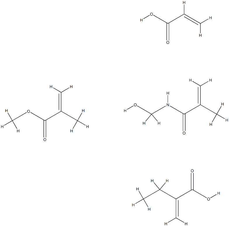 2-甲基-2-丙烯酸甲酯、2-丙烯酸乙酯、N-(羟甲基)-2-甲基-2-丙烯酰胺和2-丙烯酸的聚合物 结构式