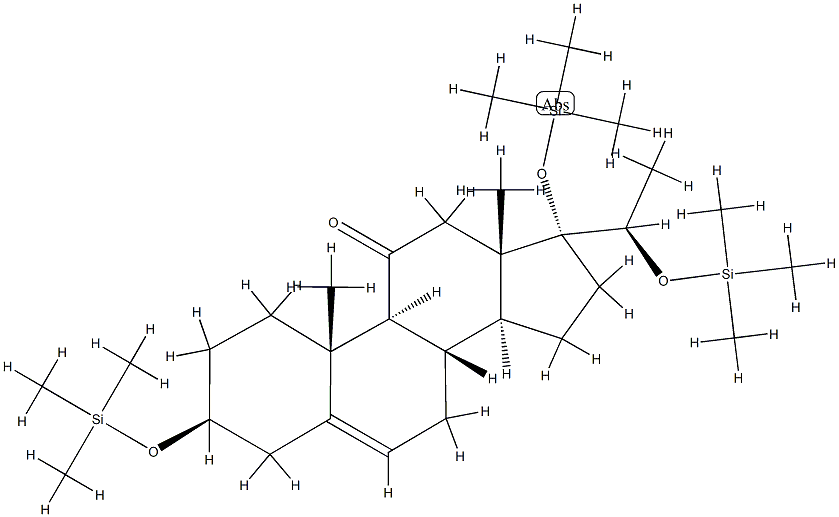 (20R)-3β,17,20-Tris(trimethylsiloxy)pregn-5-en-11-one 结构式