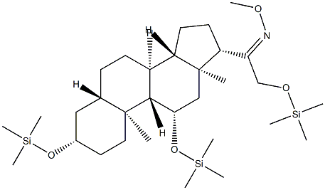 3β,11β,21-Tris(trimethylsiloxy)-5α-pregnan-20-one O-methyl oxime 结构式