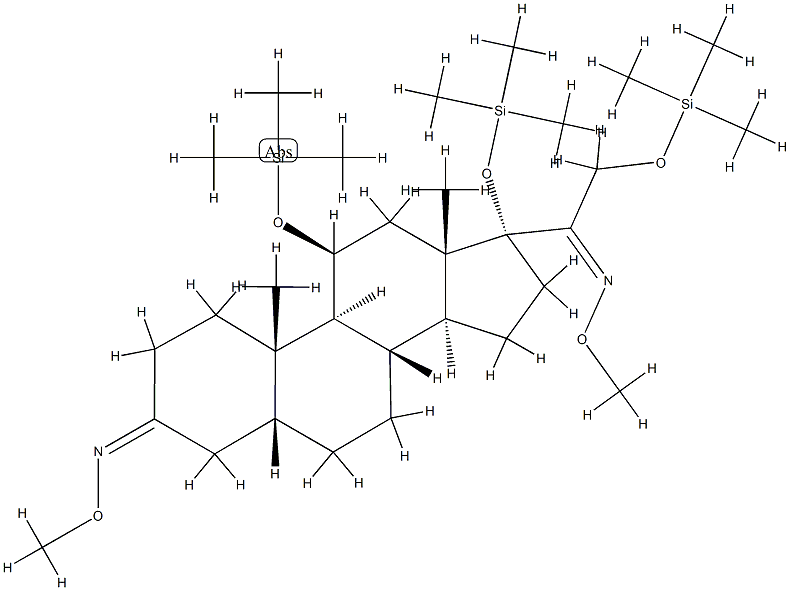 11β,17,21-Tris(trimethylsiloxy)-5β-pregnane-3,20-dione bis(O-methyl oxime) 结构式