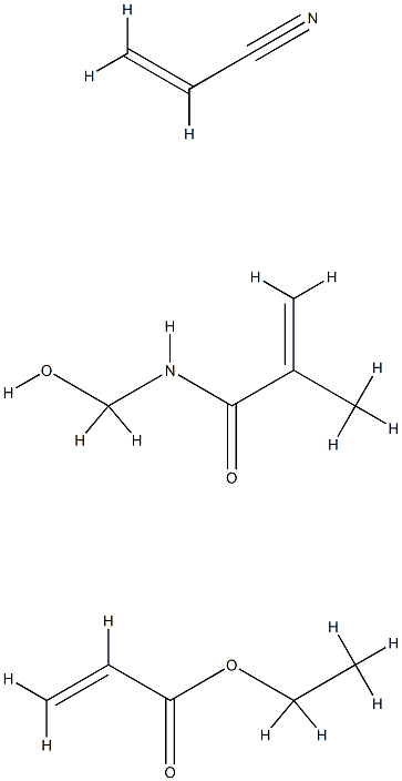 2-丙烯酸乙酯与N-(羟甲基)-2-甲基-2-丙烯酰胺和2-丙烯腈的聚合物 结构式