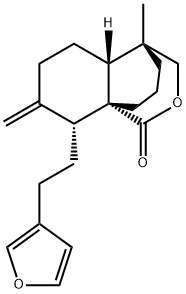 (4R)-8β-[2-(3-Furyl)ethyl]-4aα,5,6,7,8,8a-hexahydro-4-methyl-7-methylene-3H-4α,8aα-propano-1H-2-benzopyran-1-one 结构式