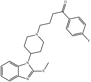 4'-Fluoro-γ-[4-(2-methylthio-1H-benzimidazol-1-yl)piperidino]butyrophenone 结构式