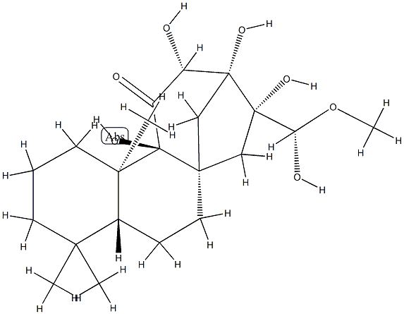 (17S)-9,12α,13,16,17-Pentahydroxy-17-methoxykauran-11-one 结构式