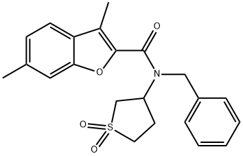 2-Benzofurancarboxamide,3,6-dimethyl-N-(phenylmethyl)-N-(tetrahydro-1,1-dioxido-3-thienyl)-(9CI) 结构式