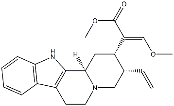 (3β,16E,20β)-16,17,18,19-Tetradehydro-17-methoxycorynan-16-carboxylic acid methyl ester 结构式