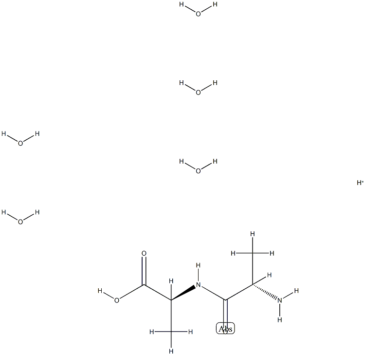 L-Alanine, L-alanyl-, conjugate monoacid, pentahydrate (9CI) 结构式