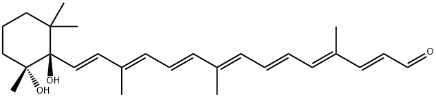 (5R,6R)-5,6-Dihydro-5,6-dihydroxy-10'-apo-β,ψ-caroten-10'-al 结构式