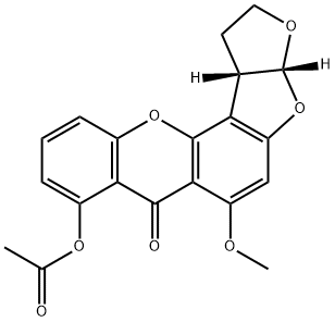 1,2,3a,12c-Tetrahydro-8-hydroxy-6-methoxy-7H-furo[3',2':4,5]furo[2,3-c]xanthene-7-one=acetate 结构式