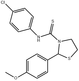 3-Thiazolidinecarbothioamide,N-(4-chlorophenyl)-2-(4-methoxyphenyl)-(9CI) 结构式