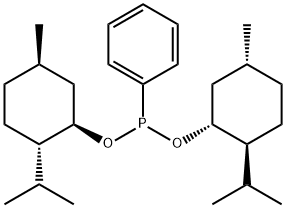 Phenylphosphonous acid bis[(1R,2S,5R)-5β-methyl-2α-(1-methylethyl)cyclohexyl] ester 结构式