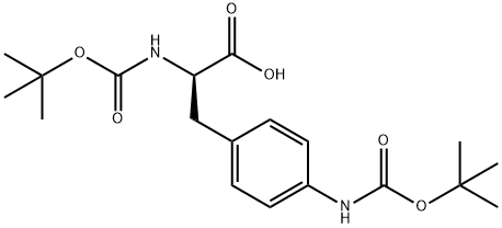 N-BOC-4-(BOC-氨基)-D-苯丙氨酸 结构式