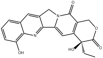 (4S)-4α-Ethyl-4,7-dihydroxy-1H-pyrano[3',4':6,7]indolizino[1,2-b]quinoline-3,14(4H,12H)-dione 结构式