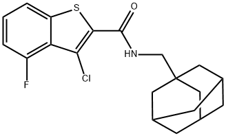 Benzo[b]thiophene-2-carboxamide, 3-chloro-4-fluoro-N-(tricyclo[3.3.1.13,7]dec-1-ylmethyl)- (9CI) 结构式