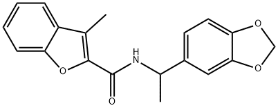 2-Benzofurancarboxamide,N-[1-(1,3-benzodioxol-5-yl)ethyl]-3-methyl-(9CI) 结构式