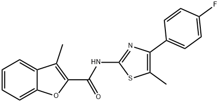 2-Benzofurancarboxamide,N-[4-(4-fluorophenyl)-5-methyl-2-thiazolyl]-3-methyl-(9CI) 结构式