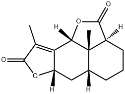 (4R)-2-Oxo-3,4aβ-dimethyl-4α-hydroxy-2,4,4a,5,6,7,8,8aβ,9,9aβ-decahydronaphtho[2,3-b]furan-5β-carboxylic acid lactone 结构式