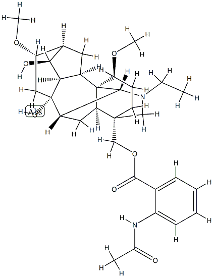 20-Ethyl-1α,16β-dimethoxy-4-[[[2-(acetylamino)benzoyl]oxy]methyl]aconitane-8,14α-diol 结构式