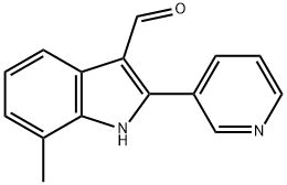 1H-Indole-3-carboxaldehyde,7-methyl-2-(3-pyridinyl)-(9CI) 结构式