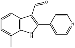 1H-Indole-3-carboxaldehyde,7-methyl-2-(4-pyridinyl)-(9CI) 结构式