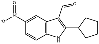 1H-Indole-3-carboxaldehyde,2-cyclopentyl-5-nitro-(9CI) 结构式