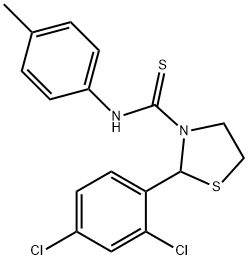 3-Thiazolidinecarbothioamide,2-(2,4-dichlorophenyl)-N-(4-methylphenyl)-(9CI) 结构式