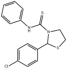 3-Thiazolidinecarbothioamide,2-(4-chlorophenyl)-N-phenyl-(9CI) 结构式