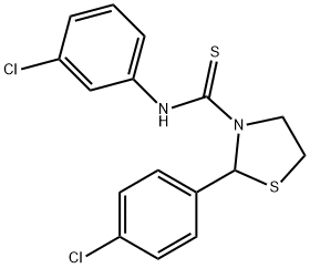 3-Thiazolidinecarbothioamide,N-(3-chlorophenyl)-2-(4-chlorophenyl)-(9CI) 结构式