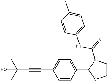 3-Thiazolidinecarbothioamide,2-[4-(3-hydroxy-3-methyl-1-butynyl)phenyl]-N-(4-methylphenyl)-(9CI) 结构式