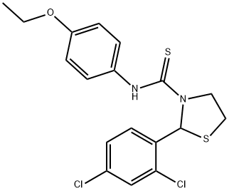 3-Thiazolidinecarbothioamide,2-(2,4-dichlorophenyl)-N-(4-ethoxyphenyl)-(9CI) 结构式