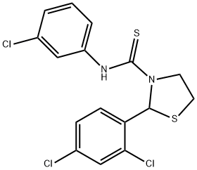 3-Thiazolidinecarbothioamide,N-(3-chlorophenyl)-2-(2,4-dichlorophenyl)-(9CI) 结构式