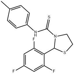 3-Thiazolidinecarbothioamide,N-(4-methylphenyl)-2-(2,4,6-trifluorophenyl)-(9CI) 结构式