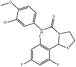 3-Thiazolidinecarbothioamide,N-(3-chloro-4-methoxyphenyl)-2-(2,4,6-trifluorophenyl)-(9CI) 结构式