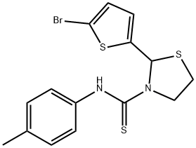 3-Thiazolidinecarbothioamide,2-(5-bromo-2-thienyl)-N-(4-methylphenyl)-(9CI) 结构式