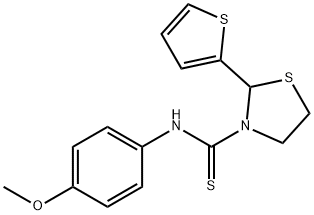 3-Thiazolidinecarbothioamide,N-(4-methoxyphenyl)-2-(2-thienyl)-(9CI) 结构式