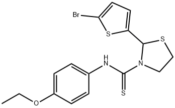 3-Thiazolidinecarbothioamide,2-(5-bromo-2-thienyl)-N-(4-ethoxyphenyl)-(9CI) 结构式