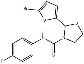 3-Thiazolidinecarbothioamide,2-(5-bromo-2-thienyl)-N-(4-fluorophenyl)-(9CI) 结构式