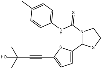 3-Thiazolidinecarbothioamide,2-[5-(3-hydroxy-3-methyl-1-butynyl)-2-thienyl]-N-(4-methylphenyl)-(9CI) 结构式