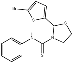 3-Thiazolidinecarbothioamide,2-(5-bromo-2-thienyl)-N-phenyl-(9CI) 结构式